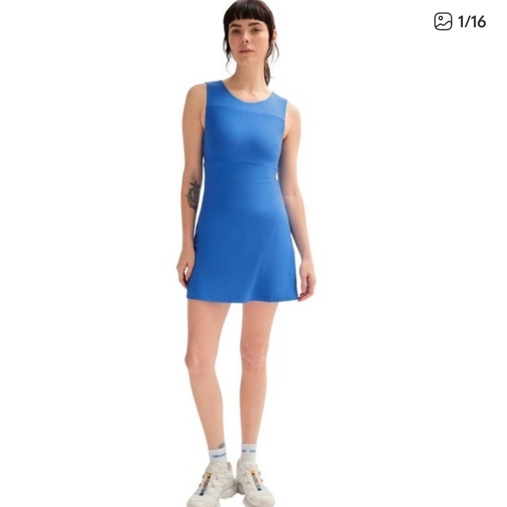 NWT Girlfriend Collective Cobalt Blue Lucia Sleeveless Dress